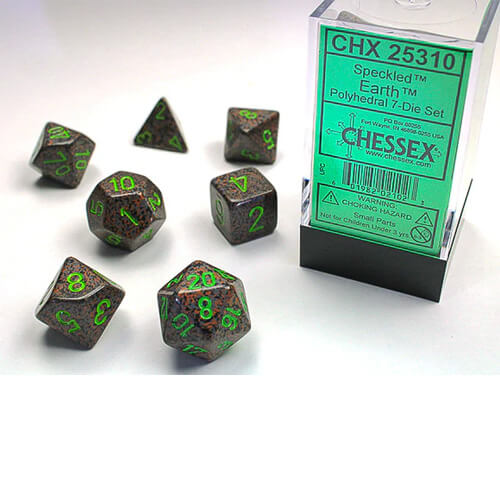 chessex-earth-dice-set-3 Chessex Dice Earth Speckled Set of 7 (25310) - Image 1