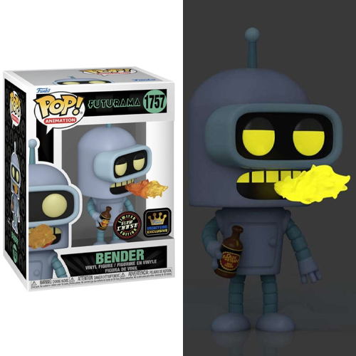 funko-pop-animation-futurama-bender-specialty-series-exclusive-1757-vinyl-figure-chase-1 Funko Pop! Futurama – Bender (Specialty Series Exclusive) #1757 Glows in the Dark CHASE - Image 1
