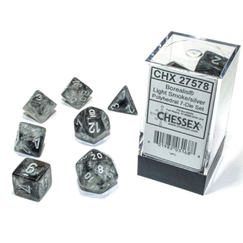 Borealis Luminary Light Smoke/Silver Polyhedral 7-Die Set 27578