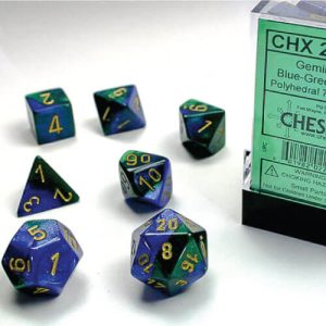 Chessex Dice Gemini Blue-Green/Gold Set of 7 (26436)