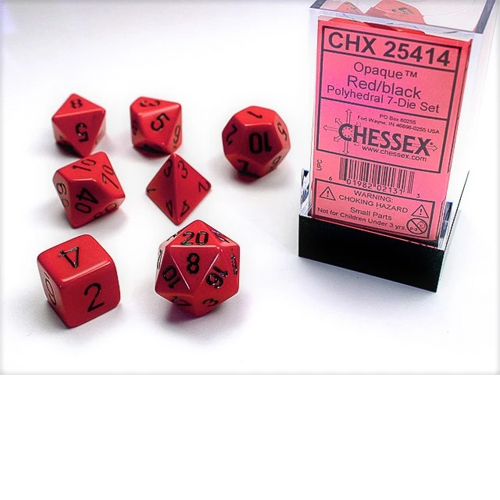 Chessex Dice Red/Black Set of 7 (25414)