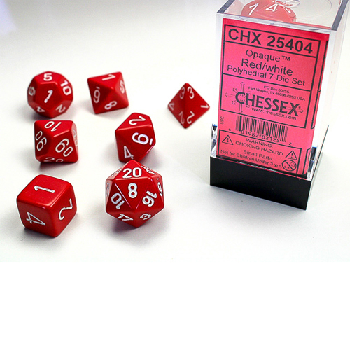 Chessex Dice Red/White Set of 7 (25404)