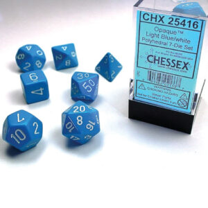 Classic RPG Light Blue/White Dice Set of 7 (25416)