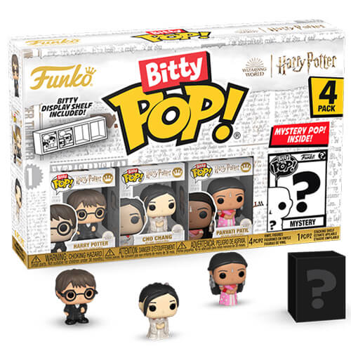 Funko Bitty Pop! 4-Pack: Harry Potter Goblet of Fire – Harry Potter, Cho Chang, Parvati Patil, Mystery Pop! Vinyl Figures