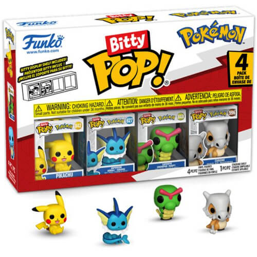 Funko Bitty Pop! 4-Pack Pokemon Pikachu Squirtle Charmander Cubone