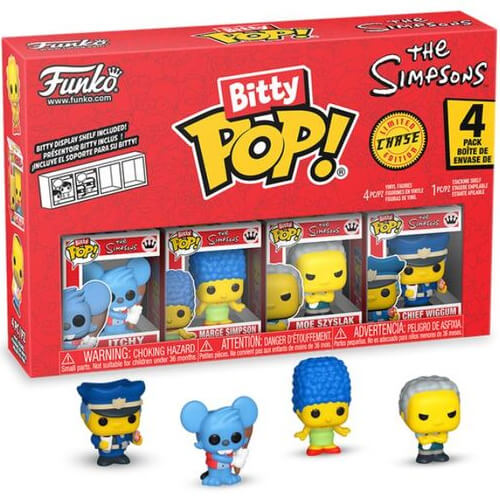 Funko Bitty Pop! 4-Pack The Simpsons Itchy Marge Simpson Moe Szyslak Chief Wiggum