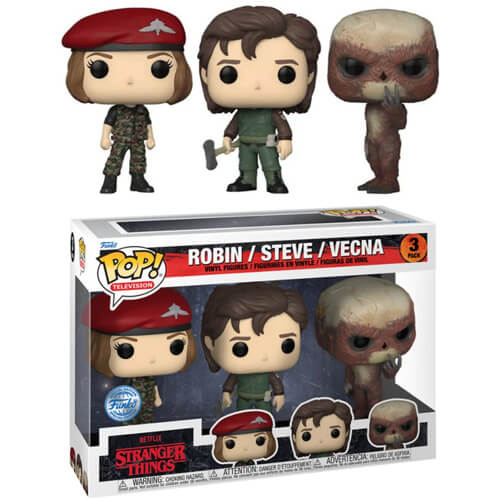 Funko Pop! 3-Pack Television Stranger Things – Robin, Steve & Vecna (Special Edition)