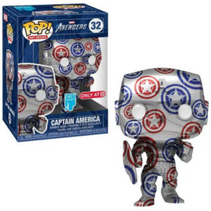 Funko POP! Artist Series: Marvel Avengers – Captain America (with Plastic Case) (Special Edition) #32 Bobble-Head