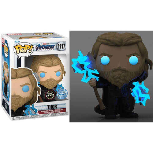 Funko Pop! Marvel Avengers Endgame – Thor with Thunder (Glows in the Dark) (Special Edition) #1117 Bobble-Head CHASE