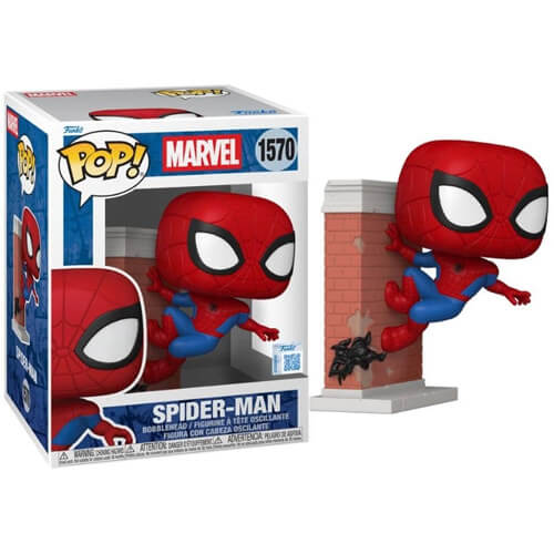 Funko Pop! Premium: Marvel – Spider-Man Leaning (Special Edition) #1570 Bobble-Head