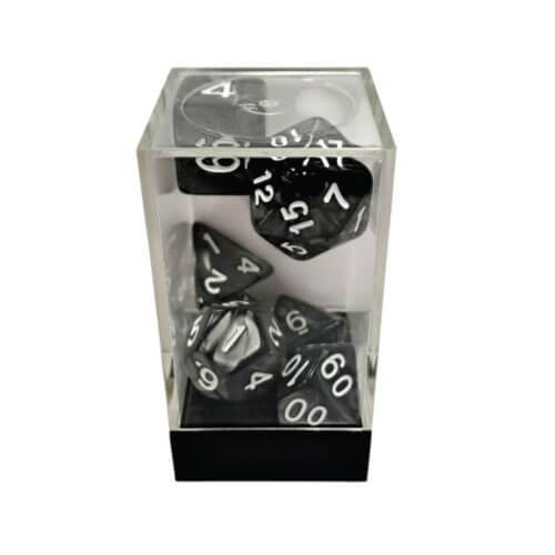 Marble Black/White Polyhedral 7-Die Set