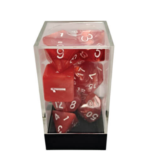 Marble Red/White Polyhedral 7-Die Set