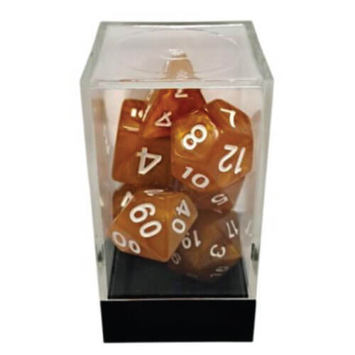 Marble Yellow/White Polyhedral 7-Die Set