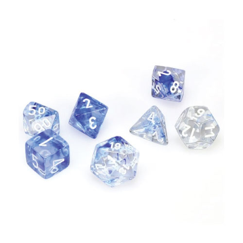 Nebula Dark Blue/White Polyhedral 7-Die Set