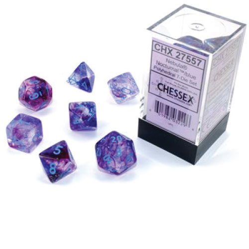 Nebula Luminary Nocturnal/Blue Polyhedral 7-Die Set
