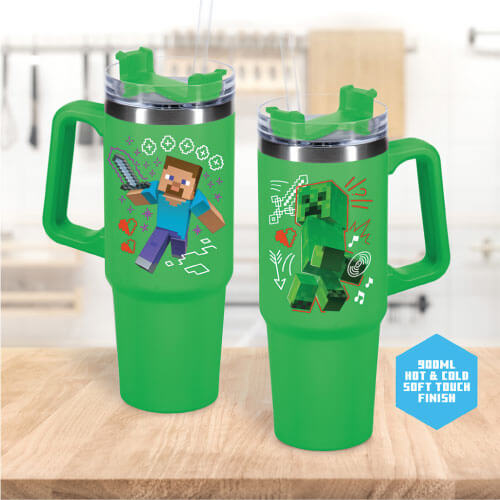 Paladone Minecraft Green 900ml Insulated Cup and Straw
