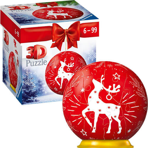 Ravensburger Red Reindeer Christmas Bauble 3D Puzzle-Ball (54 Pieces)