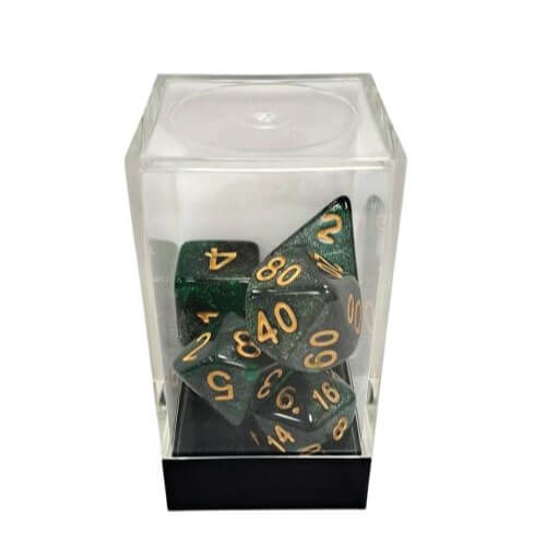 Starry Green-Black/Gold Polyhedral 7-Die Set