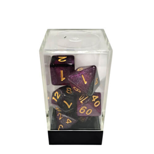 Starry Purple-Black/Gold Polyhedral 7-Die Set