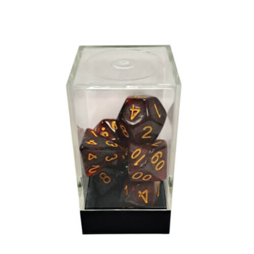 Starry Red-Black/Gold Polyhedral 7-Die Set